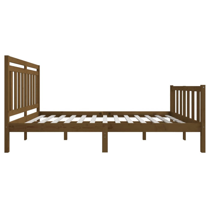 Bedframe massief hout honingbruin 150x200 cm 5FT King Size