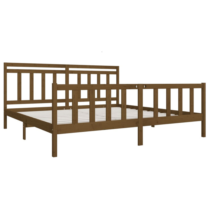 Bedframe massief hout honingbruin 200x200 cm