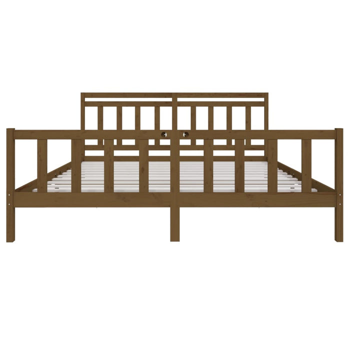 Bedframe massief hout honingbruin 200x200 cm