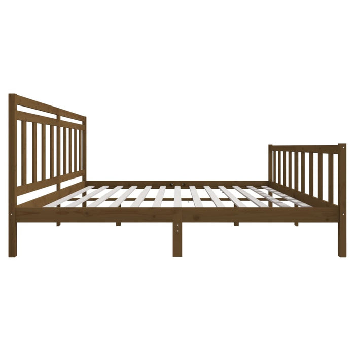 Bedframe massief hout honingbruin 200x200 cm