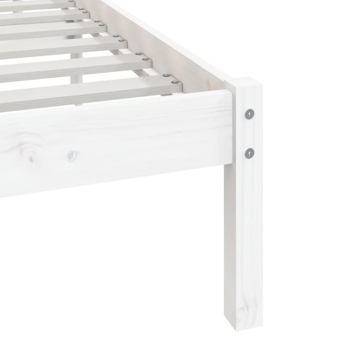 Bedframe massief grenenhout wit 90x200 cm