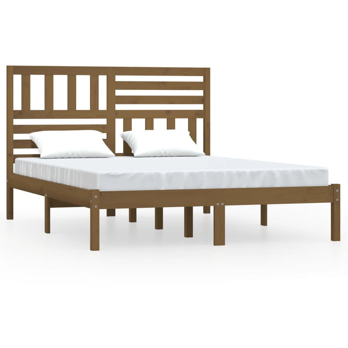 Bedframe massief grenenhout honingbruin 120x200 cm