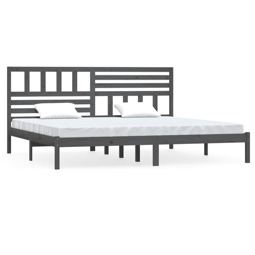 Bedframe massief grenenhout grijs 180x200 cm 6FT Super King