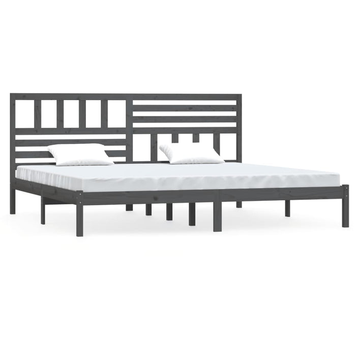 Bedframe massief grenenhout grijs 180x200 cm 6FT Super King