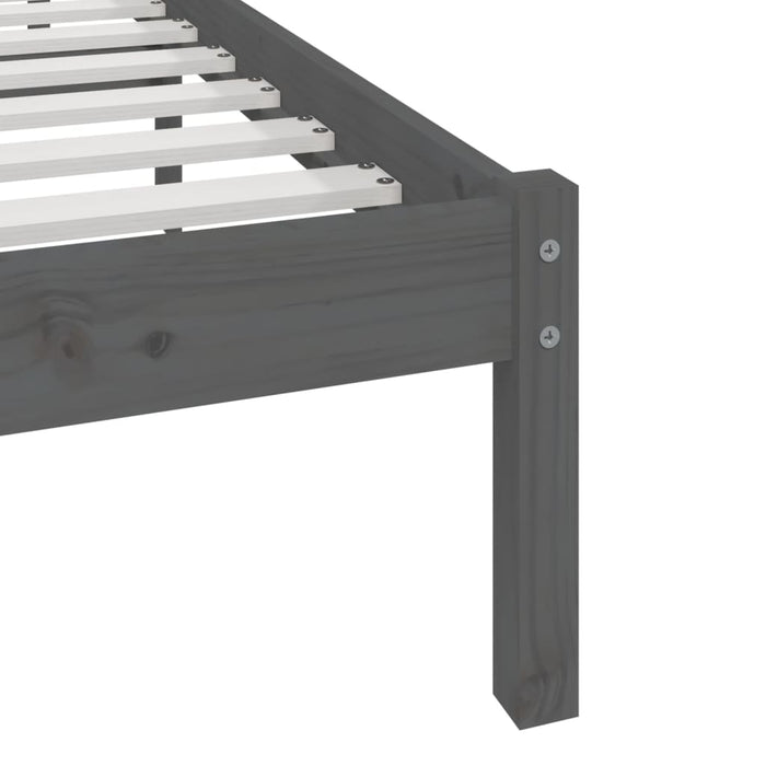 Bedframe massief grenenhout grijs 180x200 cm 6FT Super King