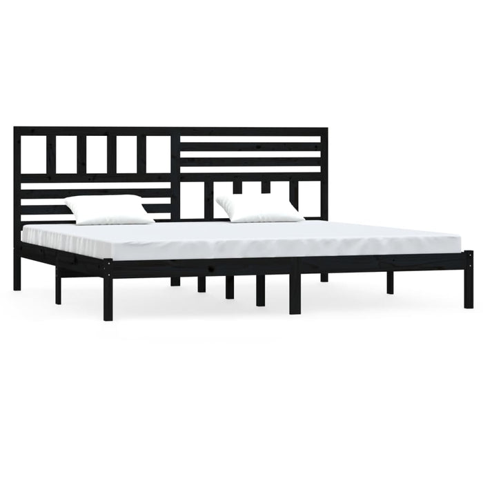 Bedframe massief grenenhout zwart 180x200 cm 6FT Super King