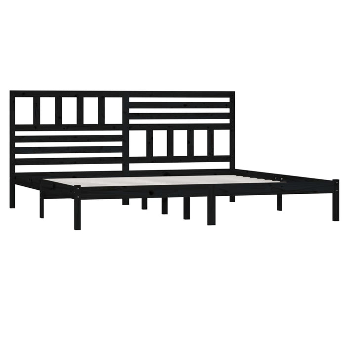 Bedframe massief grenenhout zwart 180x200 cm 6FT Super King