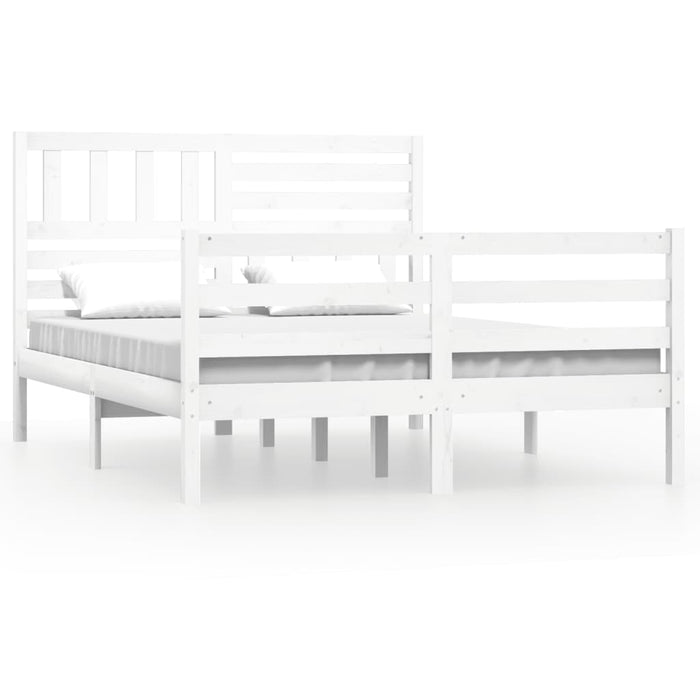 Bedframe massief hout wit 135x190 cm 4FT6 Double