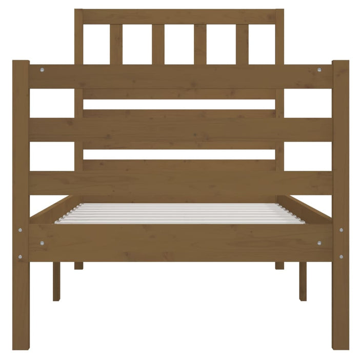 Bedframe massief hout honingbruin 90x200 cm