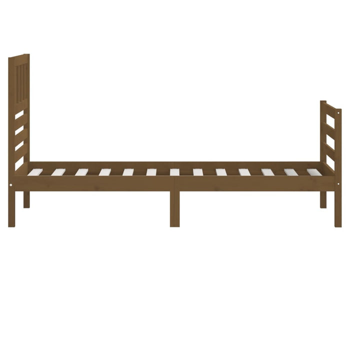 Bedframe massief hout honingbruin 90x200 cm