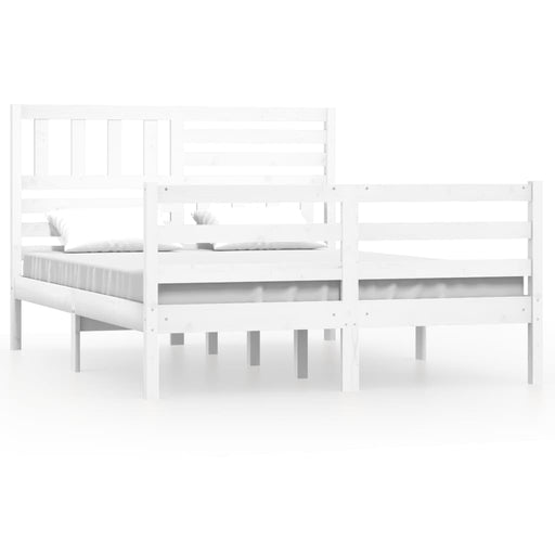 Bedframe massief grenenhout wit 160x200 cm