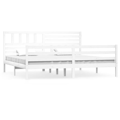 Bedframe massief hout wit 180x200 cm 6FT Super King