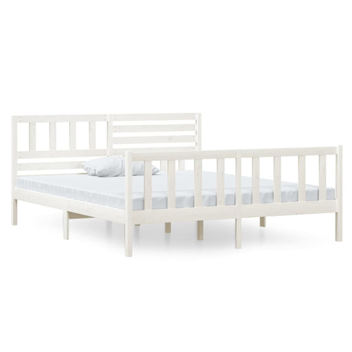 Bedframe massief hout wit 135x190 cm 4FT6 Double