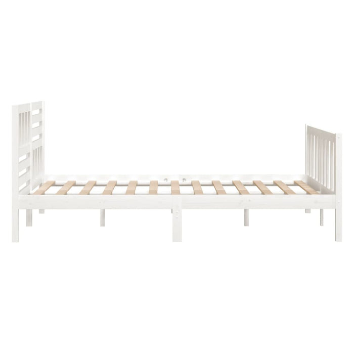 Bedframe massief hout wit 135x190 cm 4FT6 Double