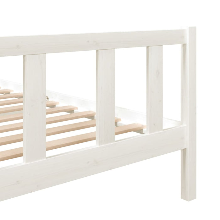 Bedframe massief hout wit 135x190 cm 4FT6 Double