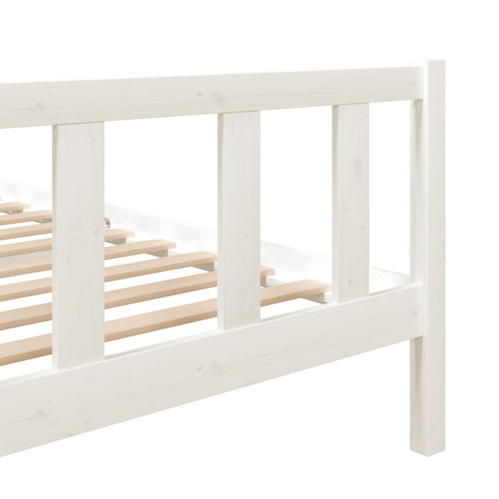 Bedframe massief hout wit 140x190 cm