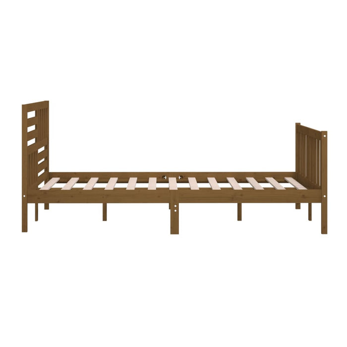 Bedframe massief hout honingbruin 150x200 cm 5FT King Size