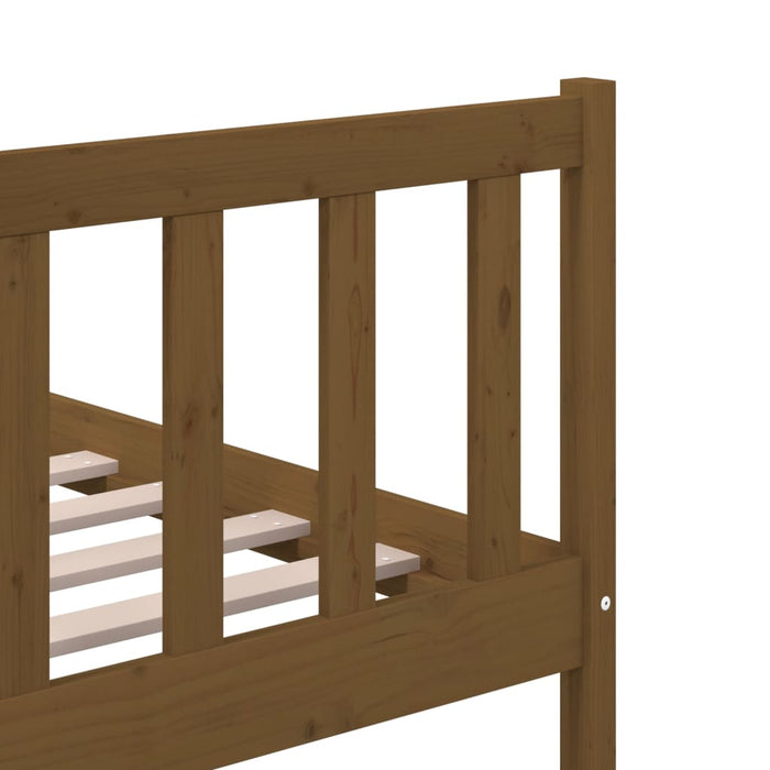 Bedframe massief hout honingbruin 150x200 cm 5FT King Size