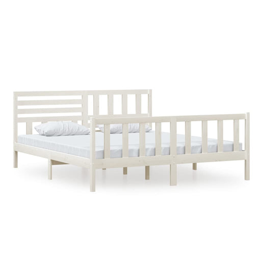 Bedframe massief hout wit 180x200 cm 6FT Super King