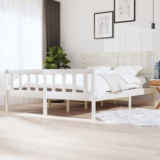 Bedframe massief hout wit 180x200 cm 6FT Super King