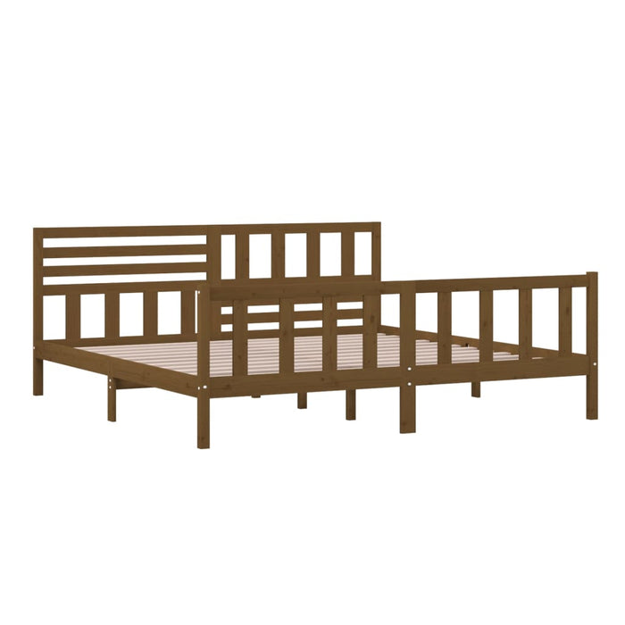 Bedframe massief hout honingbruin 200x200 cm