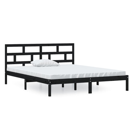 Bedframe massief hout zwart 120x190 cm 4FT Small Double