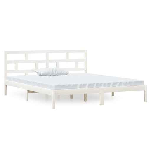 Bedframe massief hout wit 135x190 cm 4FT6 Double