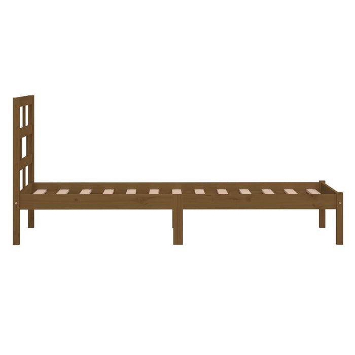 Bedframe massief grenenhout honingbruin 100x200 cm