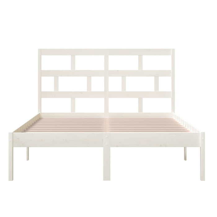 Bedframe massief grenenhout wit 120x200 cm