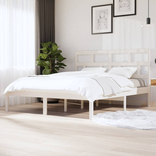 Bedframe massief hout wit 180x200 cm 6FT Super King