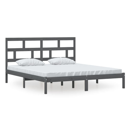 Bedframe massief hout grijs 180x200 cm 6FT Super King