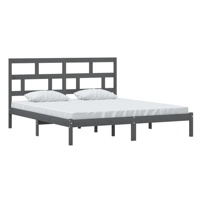 Bedframe massief hout grijs 180x200 cm 6FT Super King