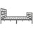 Bedframe massief hout grijs 135x190 cm 4FT6 Double