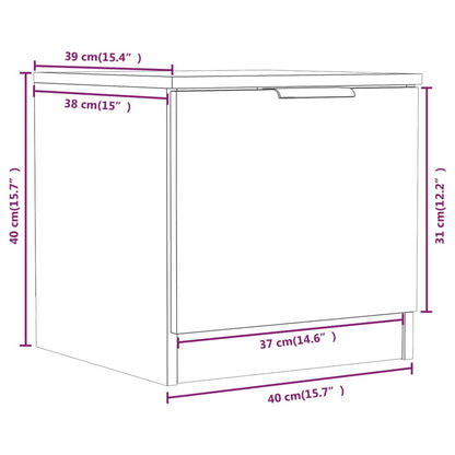 Nachtkastjes 2 st 40x39x40 cm gerookt eikenkleurig