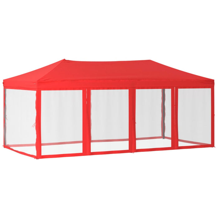 Partytent inklapbaar met zijwanden 3x6 m rood