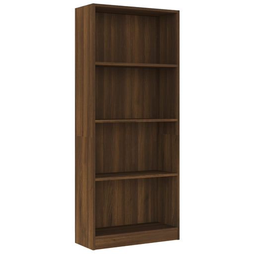 Boekenkast 4 schappen 60x24x142 cm bewerkt hout bruineikenkleur