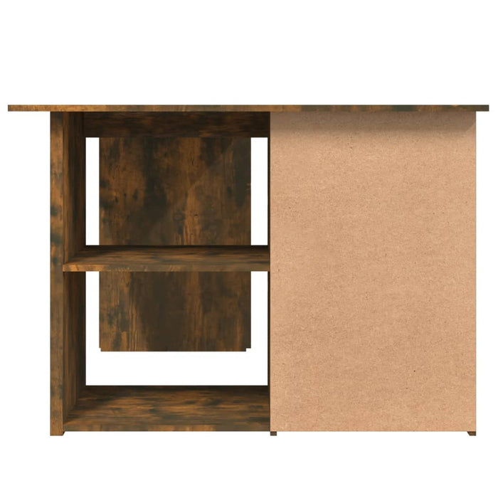 Hoekbureau 145x100x76 cm bewerkt hout gerookt eikenkleurig