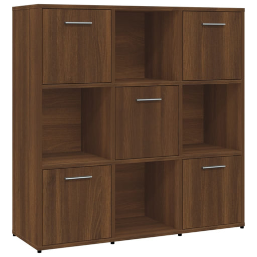 Boekenkast 90x30x90 cm bewerkt hout bruineikenkleurig