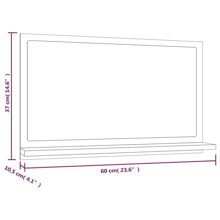 Badkamerspiegel 60x10,5x37 cm bewerkt hout bruineikenkleurig