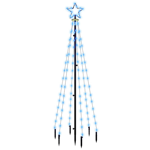 Kerstboom met grondpin 108 LED's blauw 180 cm