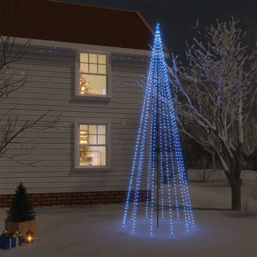 Kerstboom met grondpin 732 LED's blauw 500 cm