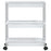 Opbergtrolley 3 laags aluminium zilverkleurig en wit