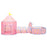 Kinderspeeltent met 250 ballen 301x120x128 cm roze