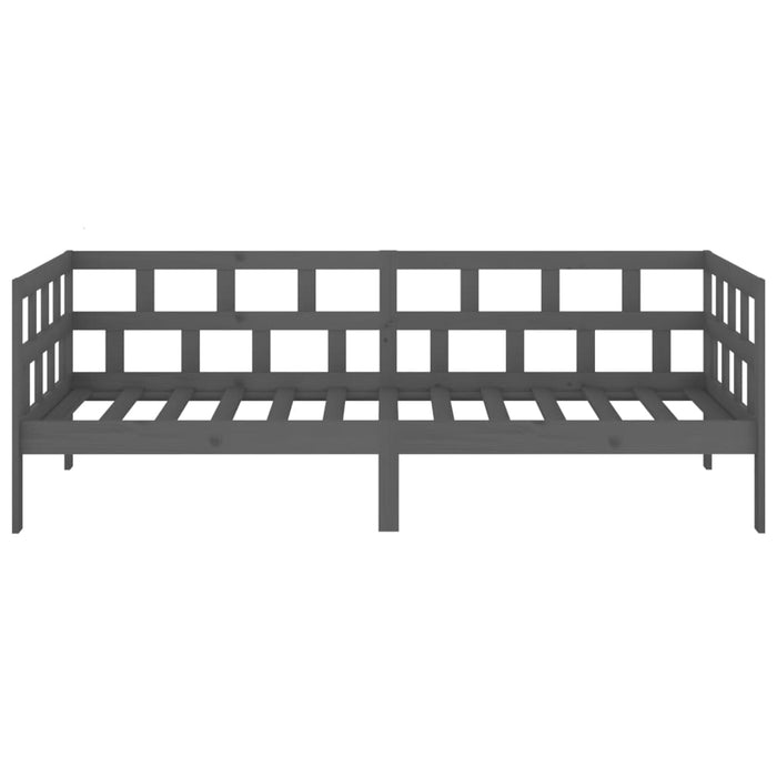 Slaapbank massief grenenhout grijs 90x190 cm