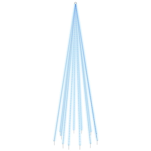 Vlaggenmast kerstboom 732 LED's blauw 500 cm