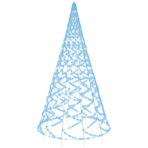 Kerstboom voor vlaggenmast 3000 LED's blauw 800 cm