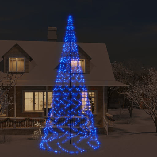 Kerstboom voor vlaggenmast 3000 LED's blauw 800 cm