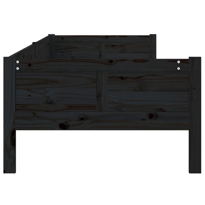 Slaapbank massief grenenhout zwart 90x190 cm