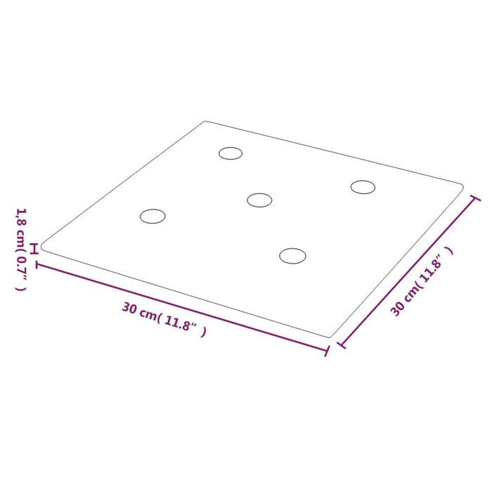 Wandpanelen 12 st 1,08 m² 30x30 cm kunstleer zwart