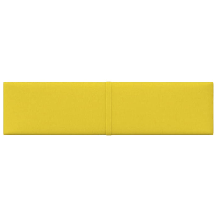 Wandpanelen 12 st 1,08 m² 60x15 cm stof geel